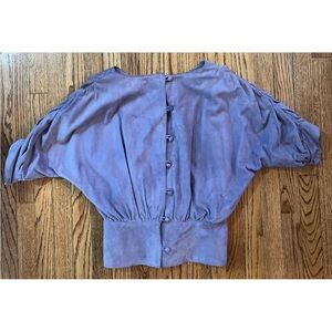 Vintage Fendi Roma Lavender Suede Jacket/Top Sz L 1980’s Disco Studio 54